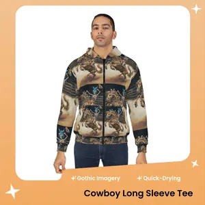 Skeleton Rodeo Bucking Horse Cowboy Long Sleeve Shirt