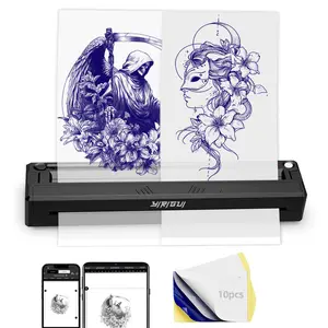 New Tattoo Stencil Printer - Ultra-Portable Wireless Bluetooth, Fits A4-A8, App-Controlled, Inkless, for Artists & Beginners, Compatible with Phones/Tablets/PC