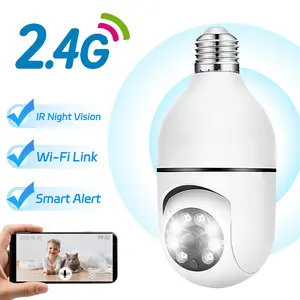 Indoor Security Camera, Bulb AI Smart Camera with Night Vision, 2.4G WiFi Stable Connection, AI Human Detection,Two-Way Audio Talk, Easy Installation, 24H Loop Recording, compatible with TFcard/cloud storage