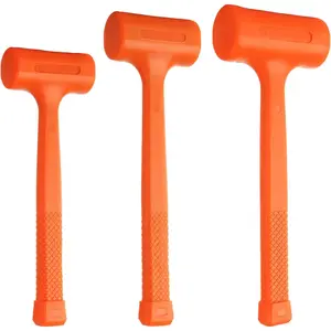 Blow Hammer Set of 3 1Lb 2LB 3LB Orange Rubber  Blow Mallet Hammer with Non Slip Handle, Spark and Rebound Resistance, Shockproof Design, No Rebound  Blow Hammer