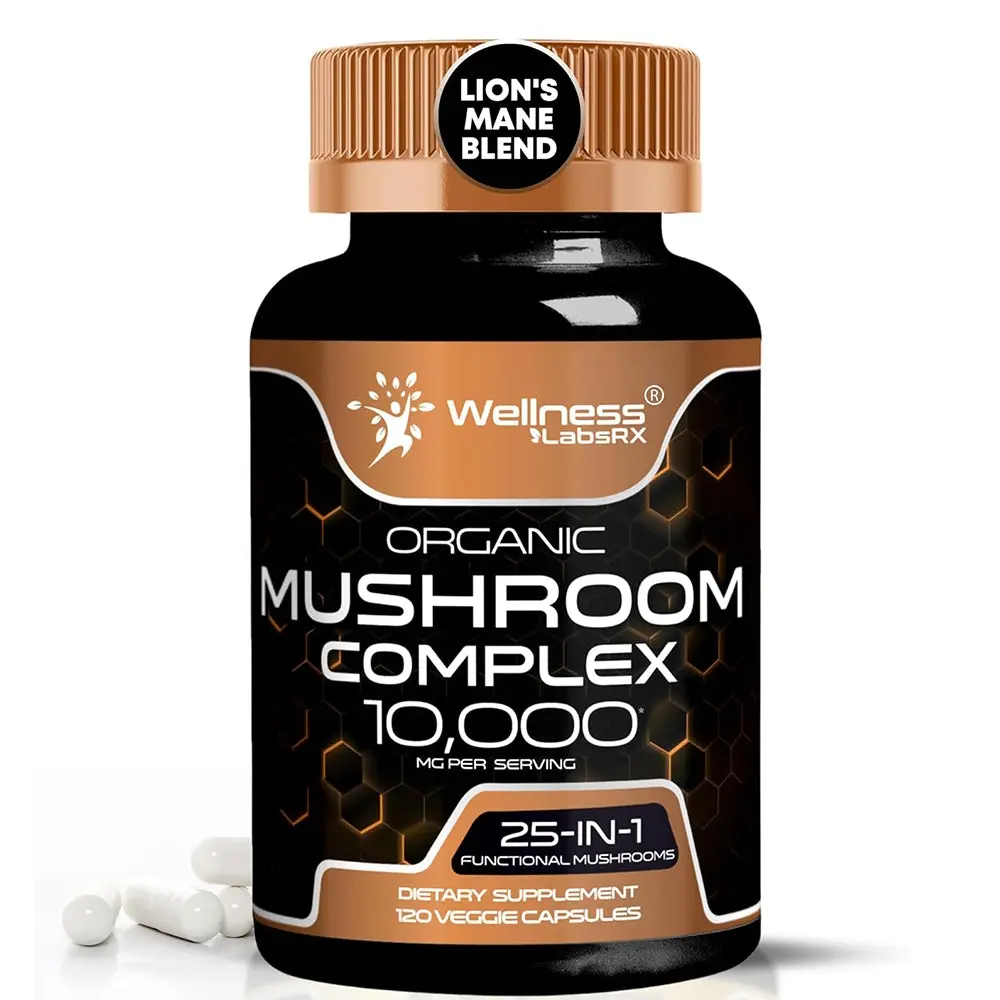 Organic Mushroom Complex Supplement Capsules - 120 Count