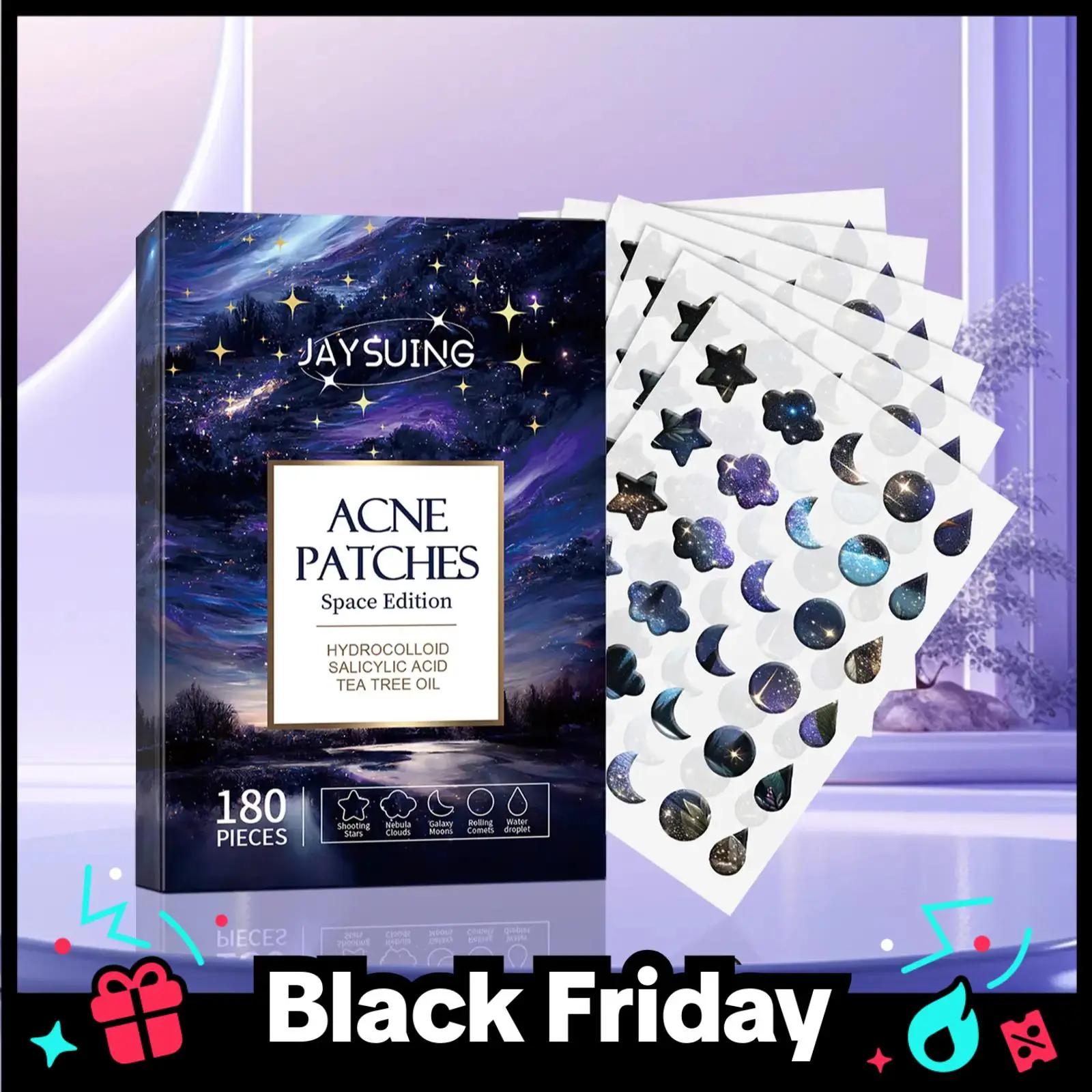 Acne Cleaning Acne Patch, Waterproof Breathable Starry Sky Pattern Acne Patches