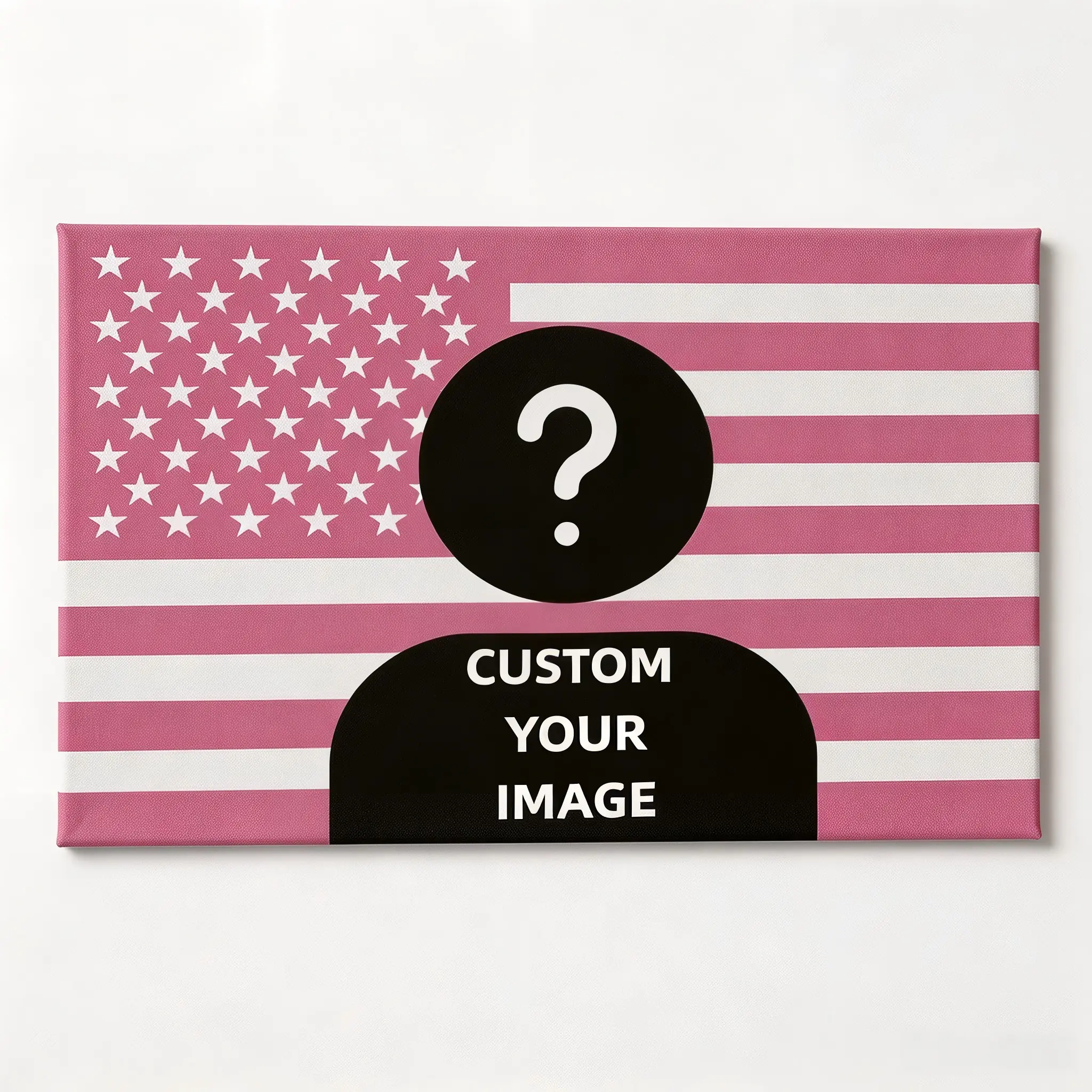 Custom Pink American Flag Frameless Wall Art - Personalized Photo Poster, Upload Your Image Print, Lightweight Home Decor Decoration, Ideal Gift for Living Room Bar Dorm