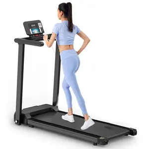 Foldable Treadmill 2.5HP with LED Display 12 Programs 0.5-6.0MPH Speed Heart Rate Sensor Easy Move Wheels 265 lbs Capacity Home Workout Machine