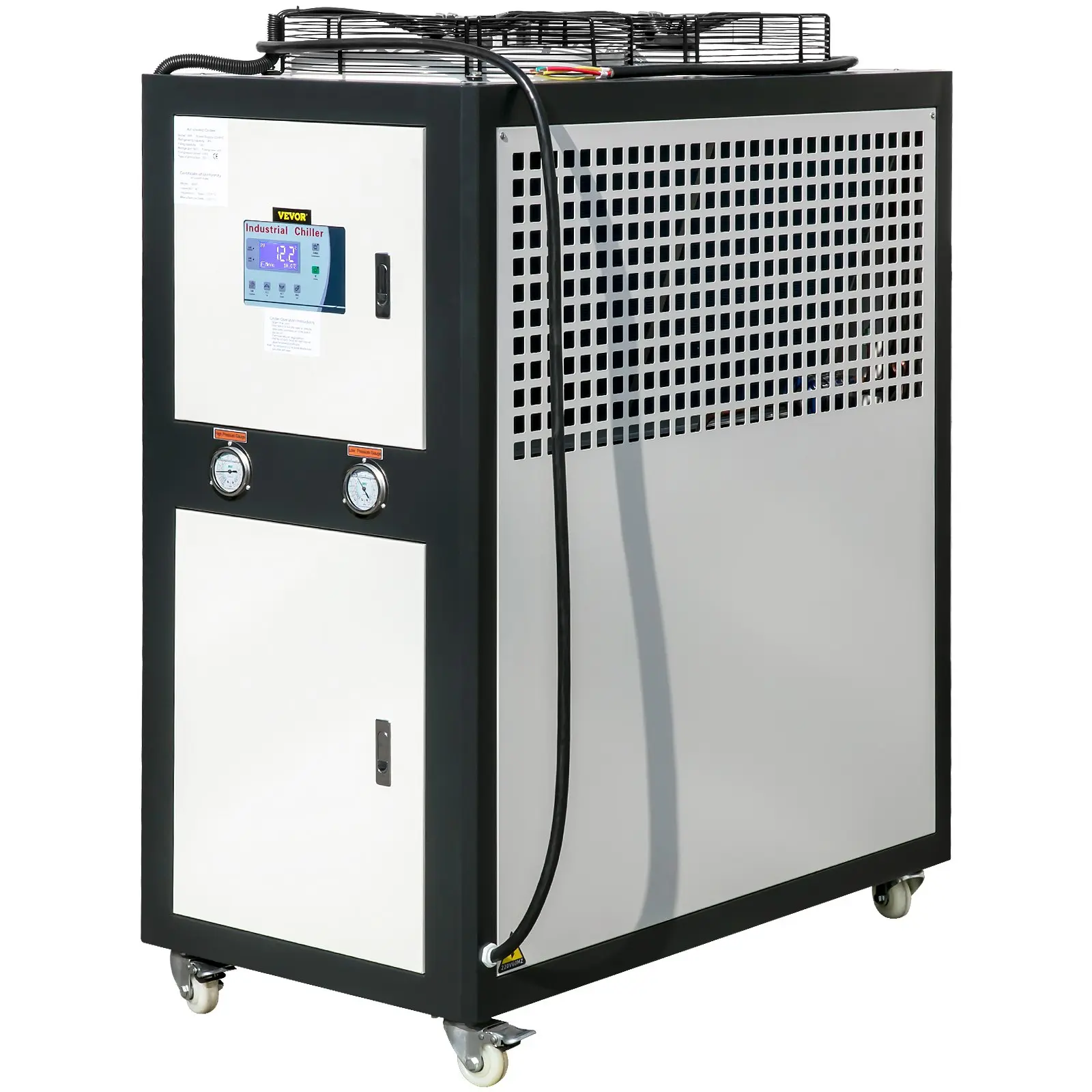 【DealsForYouDays】VEVOR Water Chiller 6Ton Capacity, Industrial Chiller 6Hp, Air-Cooled Water Chiller, Finned Condenser, with Micro-Computer Control, Stainless Steel Water Tank Chiller Machine for Cooling Water