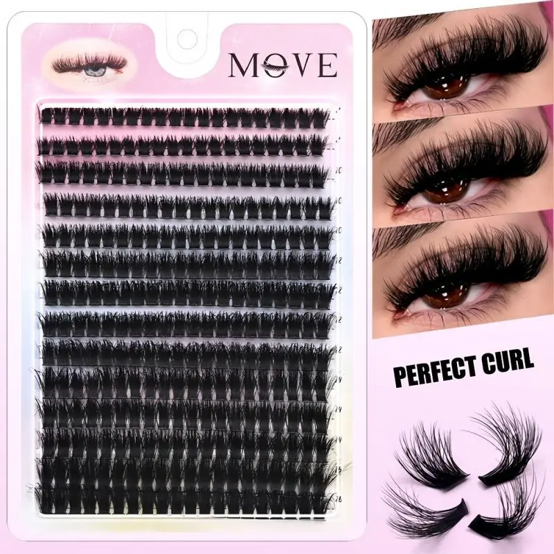 280 clusters of mixed-length eyelash extension set, Mega Eyelash Clusters, Diy Eyelash Cluster, Cosmetic lash extensions, D-curl 3D false eyelashes, professional eye makeup accessory