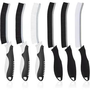 Cleaning Brush-Hard Crevice Cleaning Brushes, Multifunctional Window  Brushes, Grout Brush, Cleaning Tool for Bathroom, Kitchen, Toilet, Tile, Sink,  (6, Black)