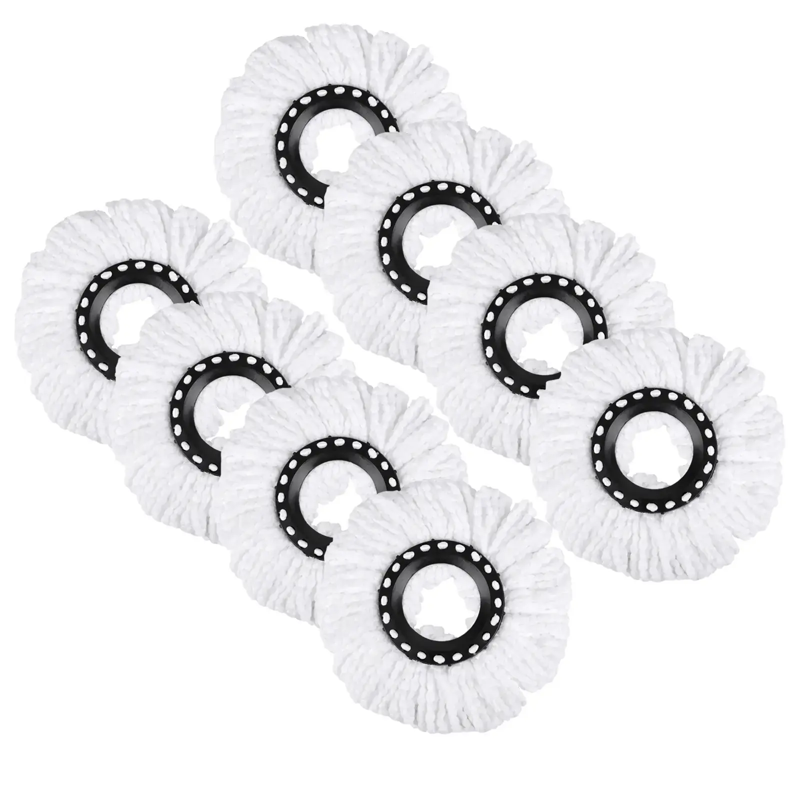 Microfiber Round Mop Heads 4/8/12 Pieces 6.29inch Spin Mop Replacement Refill Cleaning Accessories-NOT Suitable for All Styles