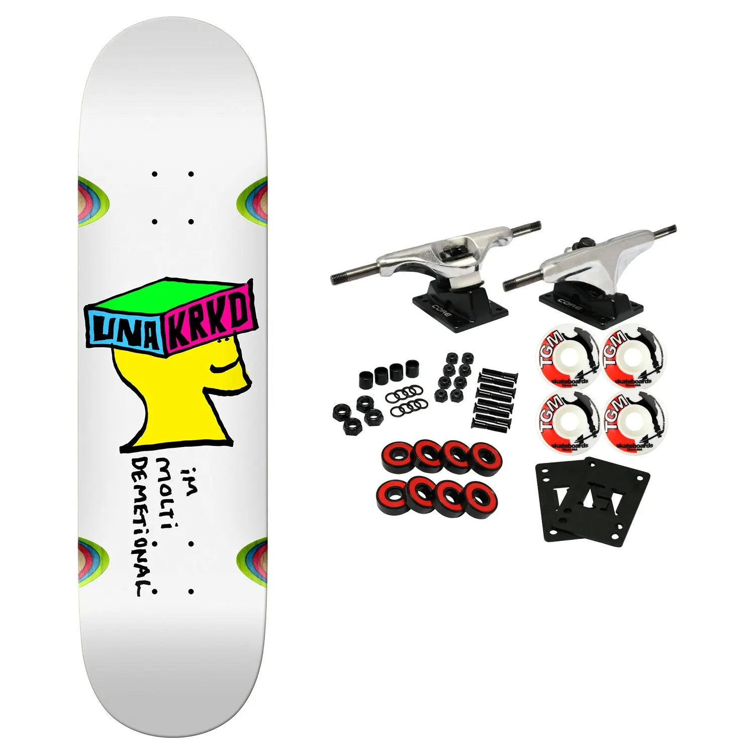 Krooked Skateboard Complete Una Molti Dementional 8.28" x 31.7"