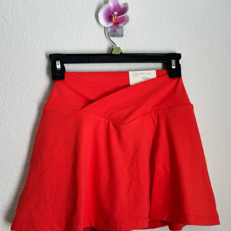 Joy Lab Red Athletic Skort XS Women's Activewear Stretch Pull On Short Solid