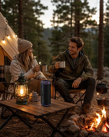 OMUCA Magnetic Split Bluetooth Speaker, 2-in-1 Portable Stereo Speaker, True Wireless Stereo Sound, Deep Bass, RGB Lights, IPX6 Waterproof, 20H Playtime Audio Compact
