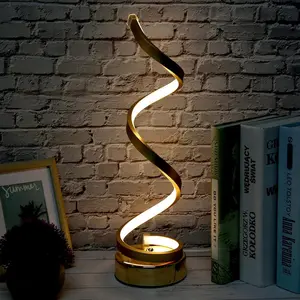 Decor Depot Golden Spiral Lamp - Home Lighting and Decor