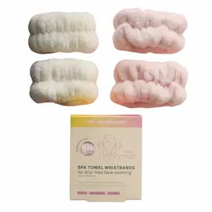 Mei Apothecary Spa Towel Wristbands for Drip-Free Face Washing - 2 Pairs
