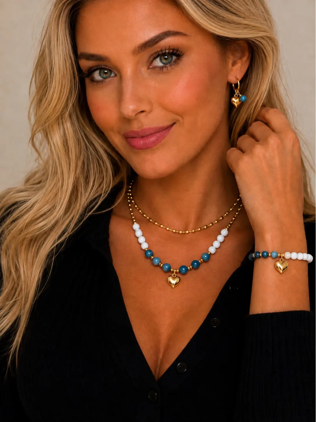 Natural Blue Stone Jewelry Set