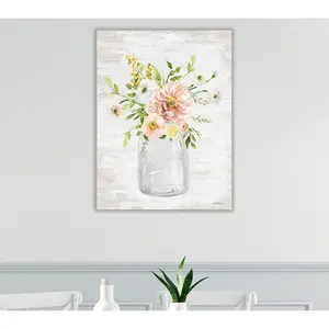 Courtside Market Spring Floral Bouquet Blush 16x20 Canvas Wall
