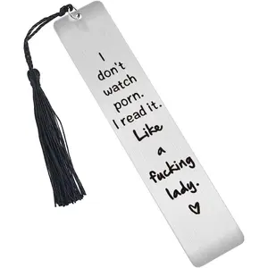 Funny Bookmark for Women Men Graduation Gifts for Book Lovers Cute Metal Bookmark for Friends Teachers Personalized Bookmark with Black Tassel Pendant Reader Bookworms Reading Present Book Club Gifts