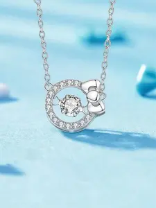 1 PC Glamorous Cubic Zirconia Heart Necklace Pendant For Women Valentine's Day Gift Wedding Jewelry