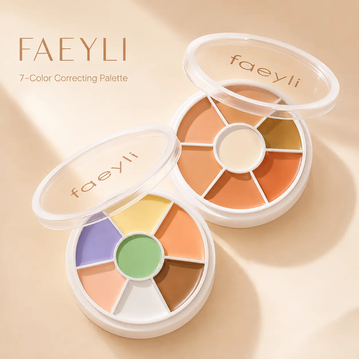 7-Color Color Correcting Concealer Palette 01# - Alcohol-Free, High-Coverage Hydrating Cream Concealer for Dark Spots, Dark Circles, Natural Makeup Look