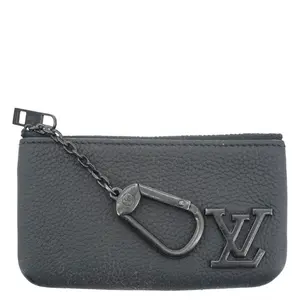 Pre-owned LOUIS VUITTON LV Aerogram Leather Pouch Key Black