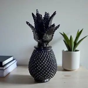 Mexican pottery, Pineapple decor, Mexican decoration, Pineapple sculpture, Glazed clay pineapple, Pottery from Michoacan