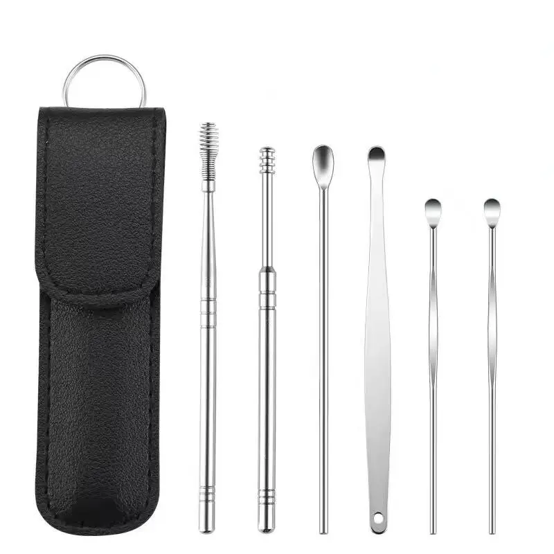 Stainless Steel Toothpick Set with Storage Tube, 1 Set Portable Toothpick Set, Oral Teeth Cleaning Tool, Ear Wax Removal Tool Set for Adults
