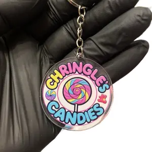 Chringle’s Candies Keychain with Colorful Lollipop Design and Fun Candy Logo