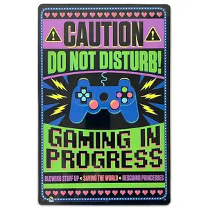 Gaming In Progress Tin Sign - 20x30cm - 7.87" x 11.81"