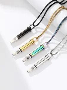 Breathing Necklace Stainless Steel Detachable Core Anxiety Relief Pendant, Stress Reduction Gift for Men Women, Daily Wear Jewelry