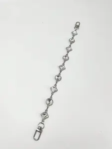 & Silver Color Rhinestone Bag Chain, High-End European Style Metal Bag Accessory, Durable Gold Plated Handbag Charm, All Seasons