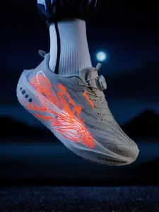 Unisex White-Blue Trendy Running Shoes: Luminous Eagle Graphic, BOA Lacing, Height Boost. For Daily Outings/Stylish Looks