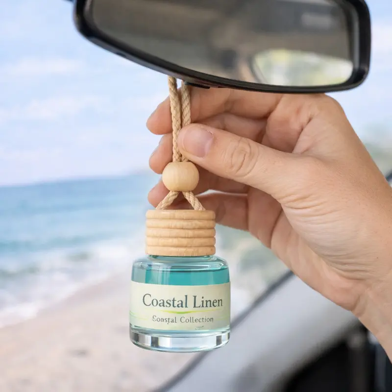 Round Hanging Car Diffuser | Natural Air Freshener | 9 NEW Coastal Scents