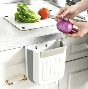 Foldable Kitchen Trash Can,Hanging Collapsible Garbage Storage Bucket for Kitchen Cabinet Door,Wall Mounted Waste Kitchen Bin with Space-Saving Design,Kitchen Accessories for Bathroom, RV, Car & Camping