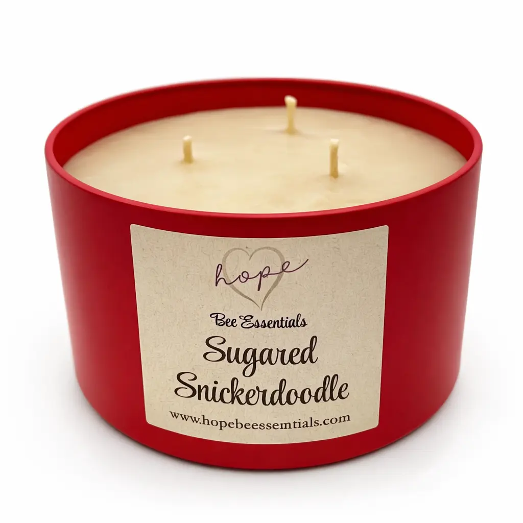 Hope Bee Essentials Sugared Snickerdoodle 16oz Beeswax Candle Long Lasting Scented Decor Ornament Cozy Aroma