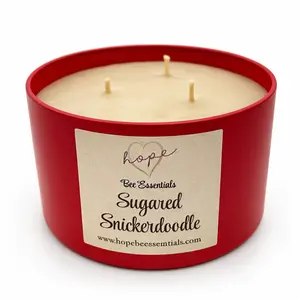 Hope Bee Essentials Sugared Snickerdoodle 16oz Beeswax Candle Long Lasting Scented Decor Ornament Cozy Aroma