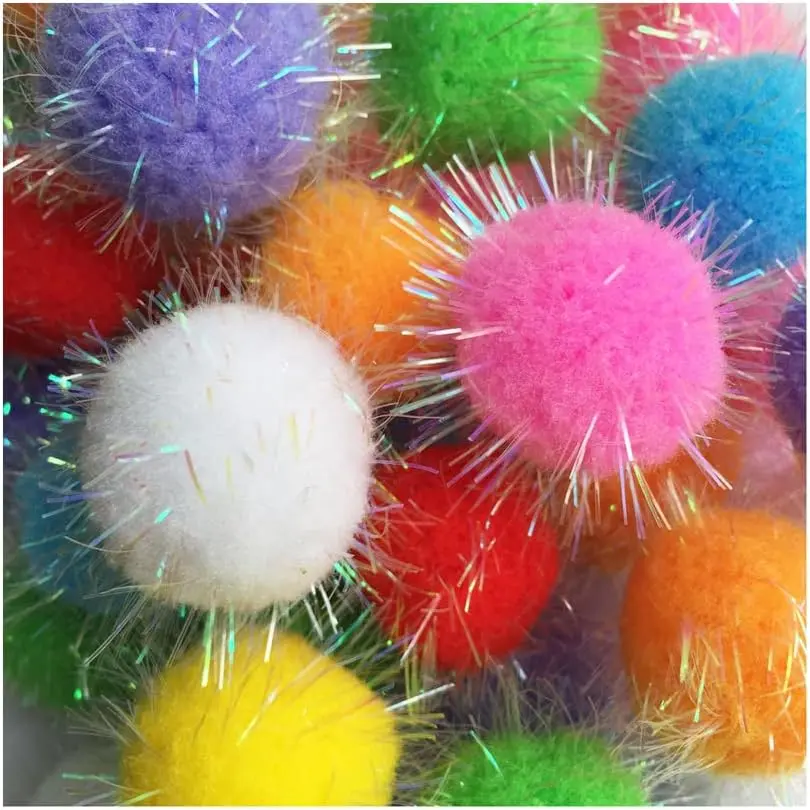 20 count 1.5INCH  's Favorite Chase Glitter Ball  Sparkle Pom Pom Balls