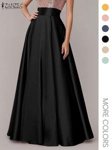 women's solid satin high waist flare skirt, elegant fashion a line maxi skirt for party dating wear, ladies bottoms for all seasons