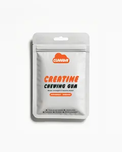 Clooudie Creatine Chewing Gum, Passionfruit Flavor, 30 Gum, Workout Power Up, Energy System & Muscle Support, Endurance & Output, Dietary Supplement, Sugar Free