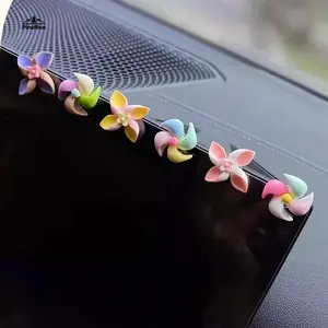 18 Pcs Mini Windmill Spinning Tops - Cute Car Dashboard Ornaments, Women's Creative Auto Interior Accessories, Outdoor Leisure Decor,summerwins