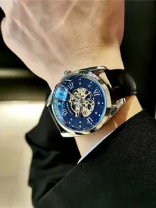 [Pure Mechanical Watch] A commercial style hollowed out fully automatic mechanical watch for men, luxurious, fashionable, casual, versatile, personalized, social, and young man's watch with European, American, Japanese, and Korean styles, automatically wo