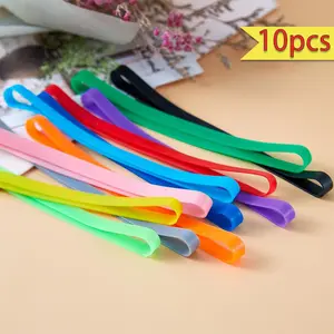 10pcs Silicone Rubber Bands Planner Elastic Strap, Elastic Durability, Durable & Flexible Design, Ideal for Books, Arts, Packaging Supplies