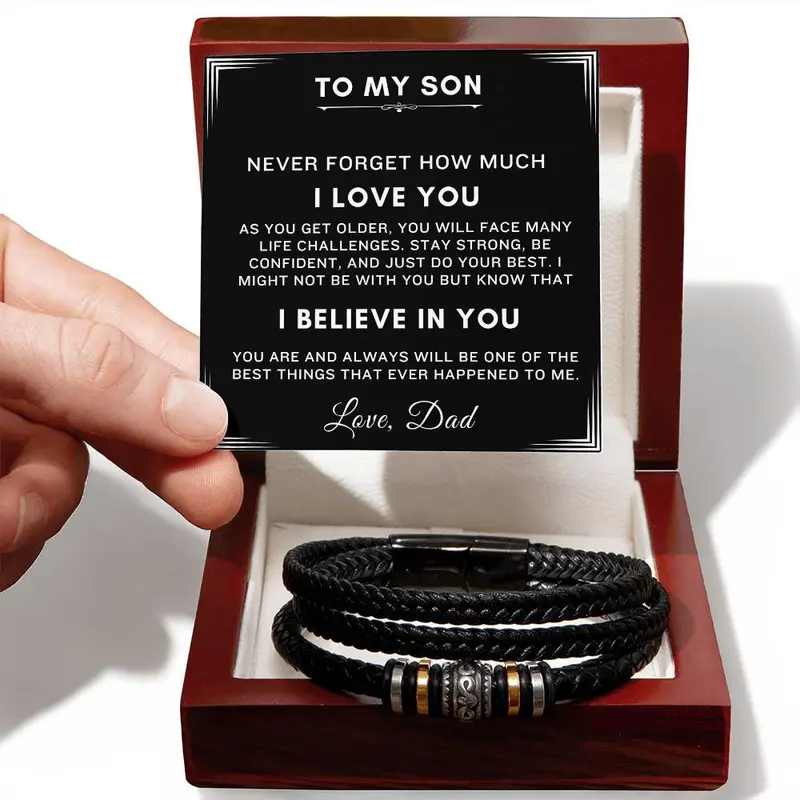 Bracelet for Son from Parents, Gift for Son on His Birthday, Grown Up Son Bracelet Gift, Meaningful Christmas Gift for Son