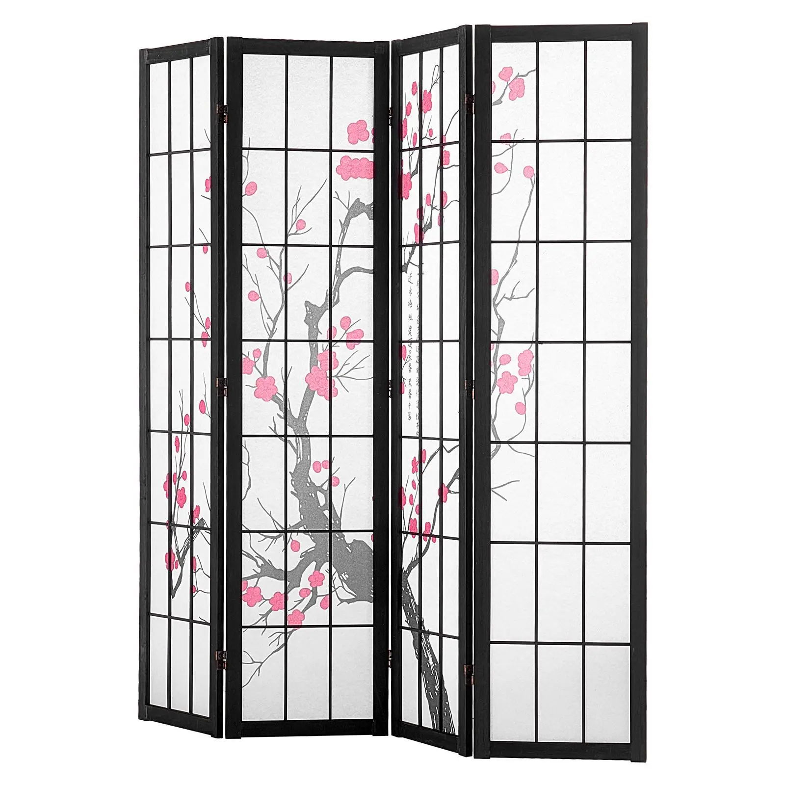 【summerfinds】VEVOR Room Divider, 4 Panel Japanese Room Divider Screen, Wood Folding Privacy Screen Indoor, Japanese Partition Portable Decoration Dividers, for Room Separation Home Office Restaurant & Bedroom