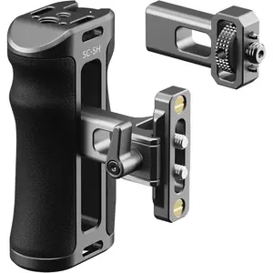 Camera Cage Side Handle,  NATO and 3/8'' Locating Mount for ARRI Side Hand Grip with Cold Shoe and Threaded Holes, Up and Down Adjustable, Pack of 1, SC-SH