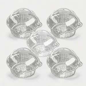 50-Pack Aesthetic Clear Individual Cupcake Containers, Single Dome Disposable Muffin Holders, Portable Clear Dessert Boxes for Birthday, Wedding & Holiday Party Baking