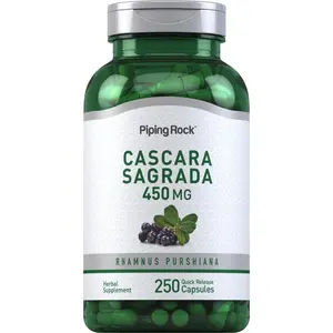 Piping Rock Cascara Sagrada Capsules | 450mg | 250 Pills | Herb Supplement | Non-GMO, Gluten Free