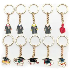 Graduation Doctor Cap Keychain, Drip Oil Alloy Charm Key Ring, Creative Graduation Souvenir Bag Pendant, Fashion Backpack Handbag Decor, Perfect Graduation Season Gift for Students Graduates Friends Party Favors