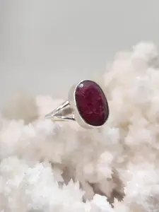 Natural Ruby in Sterling Silver - Size 8