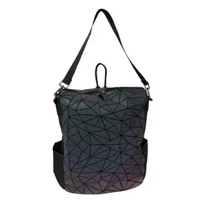 212 MAIN Luminous Geometric Tote & Backpack, Genuine Leather, Expandable, APC Tegan Design, Women's Shoulder Bag