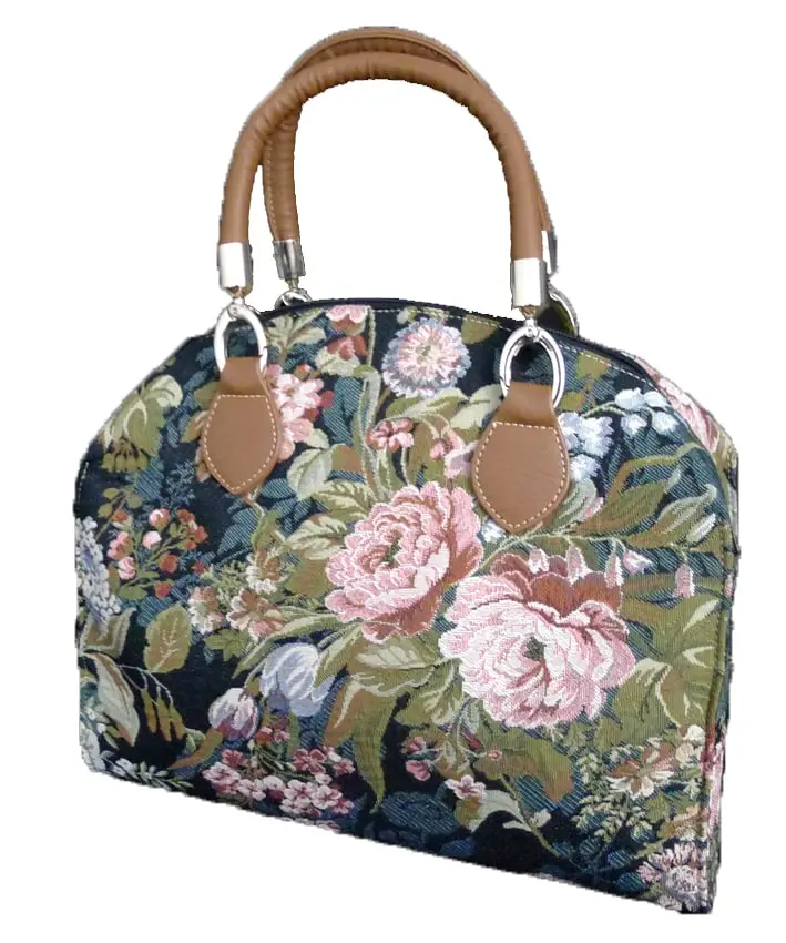 Sinobrite 4933 Chic Synthetic High-Capacity Arched Travel Bag, Floral Tapestry Design