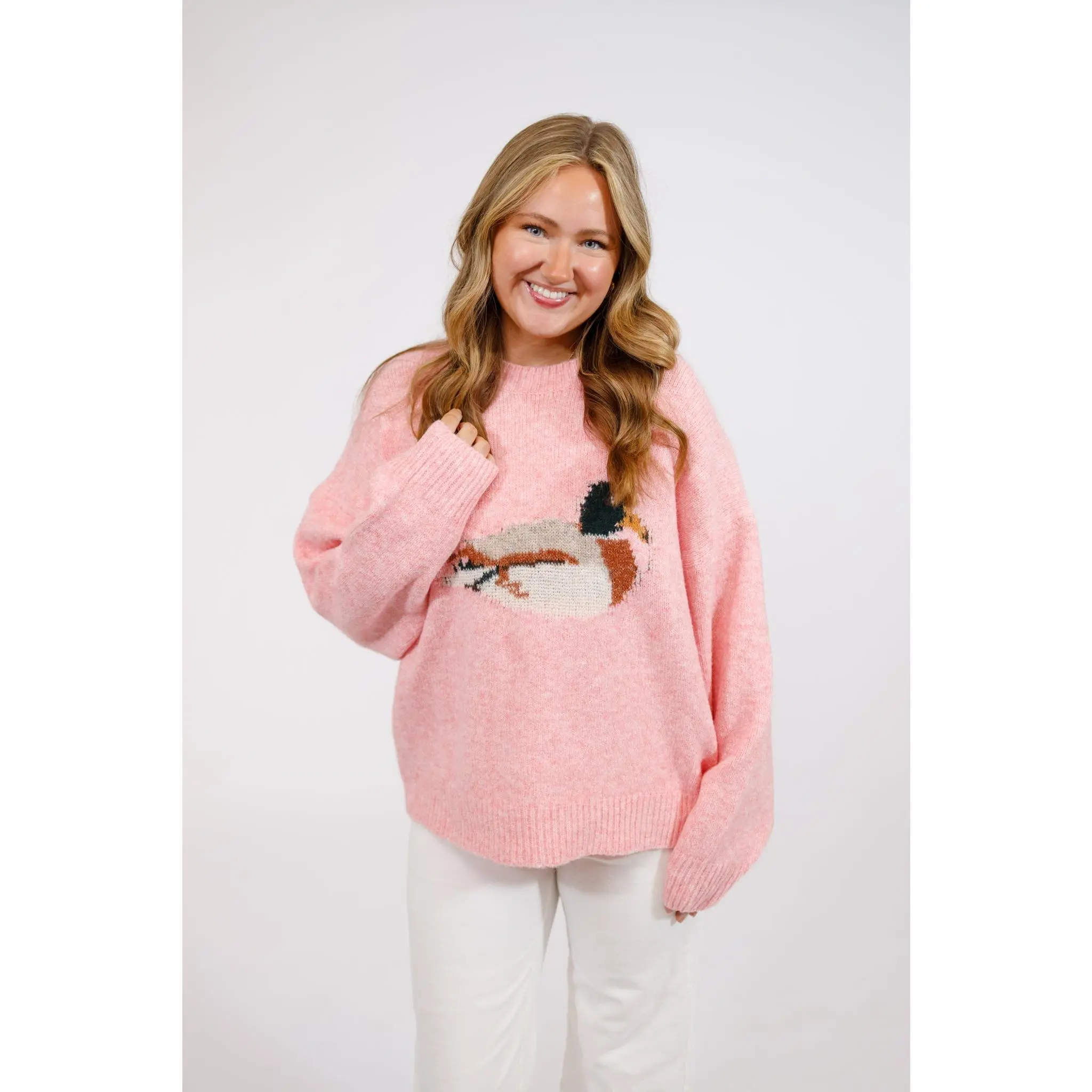 Peach Duck Knit Sweater